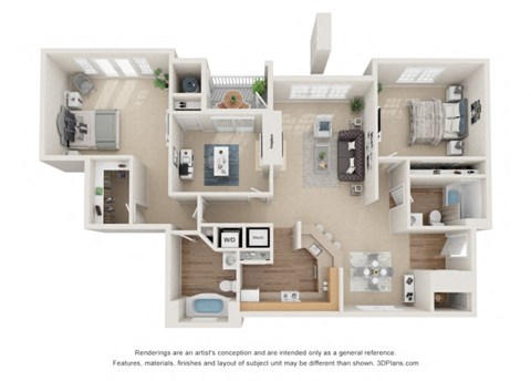 Gatestone floor plan at Beacon Place Apartments, Gaithersburg, 20878